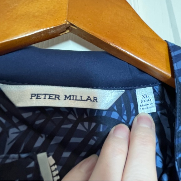 Peter Millar Boys Hyperlight Weld Navy Zip with Leaf Pattern Size XL - Picture 4 of 7